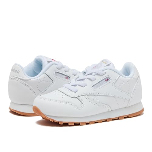 Reebok Classic Leather Girls & Boys Shoes for Kids, Toddler, Little Kid or Big Kid Sneakers, White/Gum, 6 Toddler