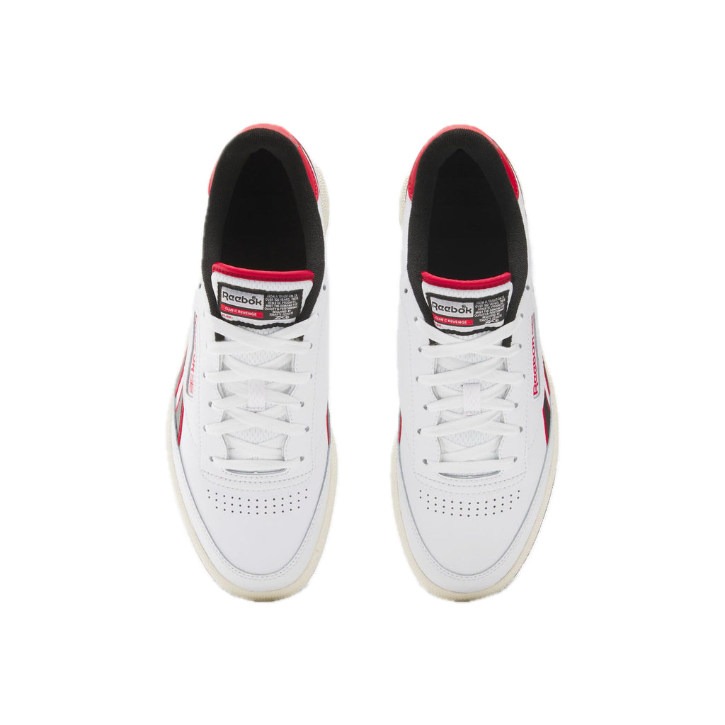 Reebok Unisex Club C Revenge Sneaker, White/Vector Red/Black, 8 Women/6.5 Men