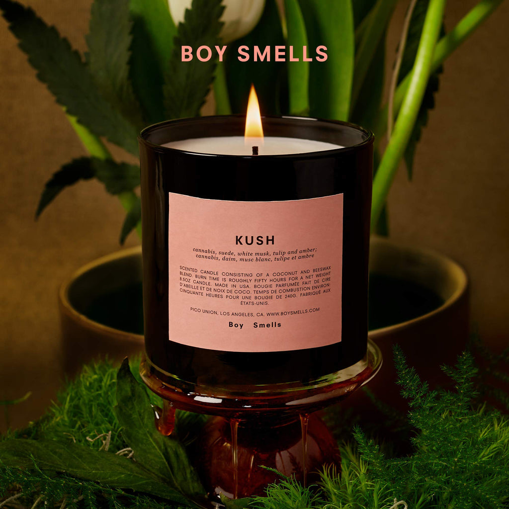 Kush Boy Smells Candle | 50 Hour Long Burning | All Natural Coconut & Beeswax | Luxury Scented Candle for Home (8.5 oz)