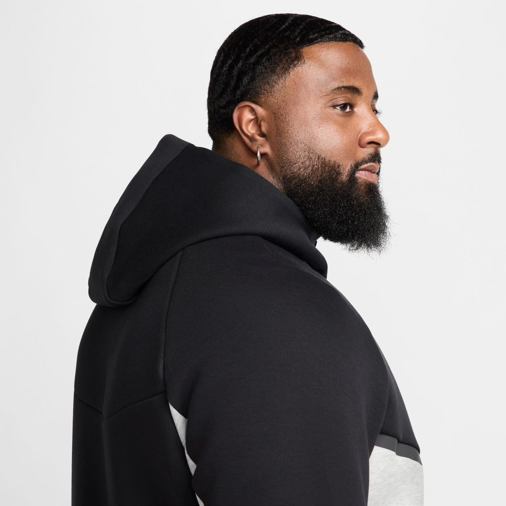 Nike Tech Men's Full-Zip Windrunner Hoodie (HV0949-011, Black/Dark Grey Heather/Black)