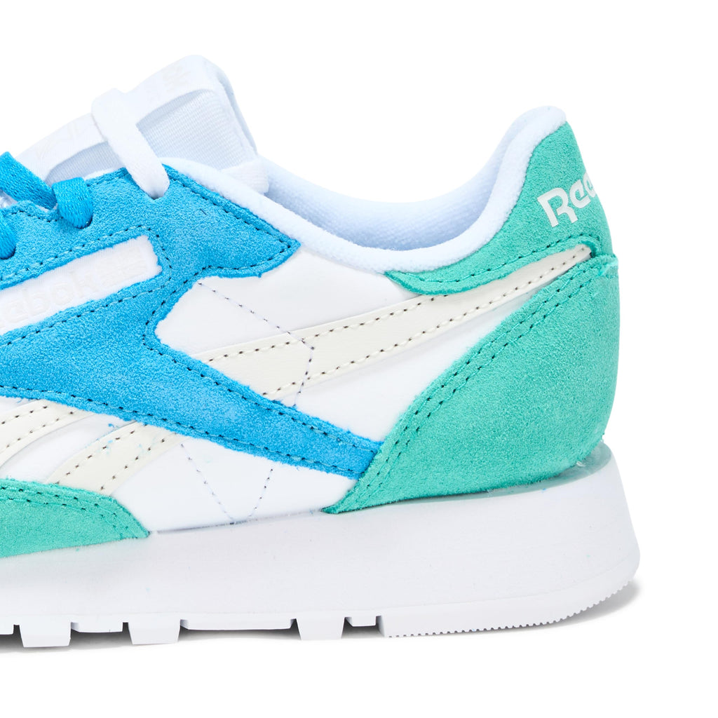 Reebok Women's Classic Leather Sneaker, White/Unleashed Green/Grey 1, Size 8