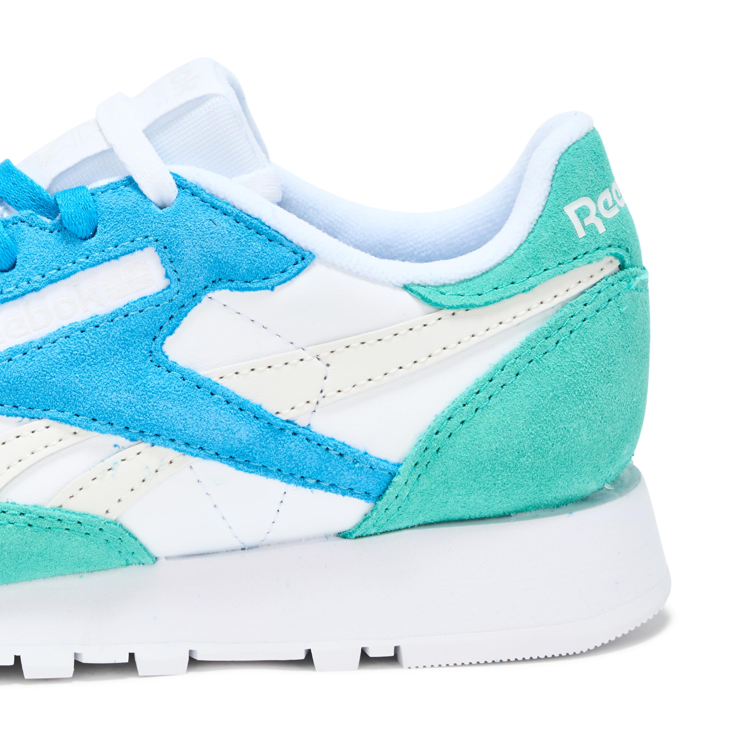 Reebok Women's Classic Leather Sneaker, White/Unleashed Green/Grey 1, Size 8