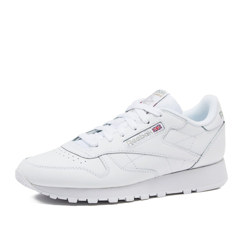 Reebok Classic Leather Sneakers for Men, Footwear White/Footwear White/Pure Grey3, 18.5