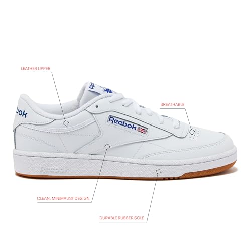 Reebok Men's Club C 85 Tennis Shoes, Casual Fashion White Sneakers