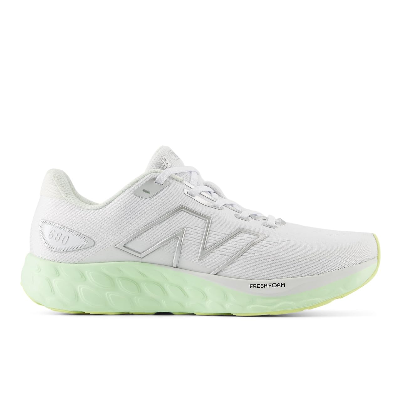 New Balance Women's Fresh Foam 680 V8 Running Shoe, White/Reflection/Melon Water, 8 M
