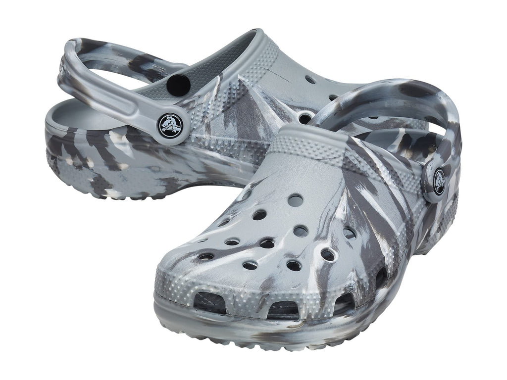 Crocs Classic Marbled Tie-Dye Clog Light Grey/Multi Men's 11, Women's 13 Medium