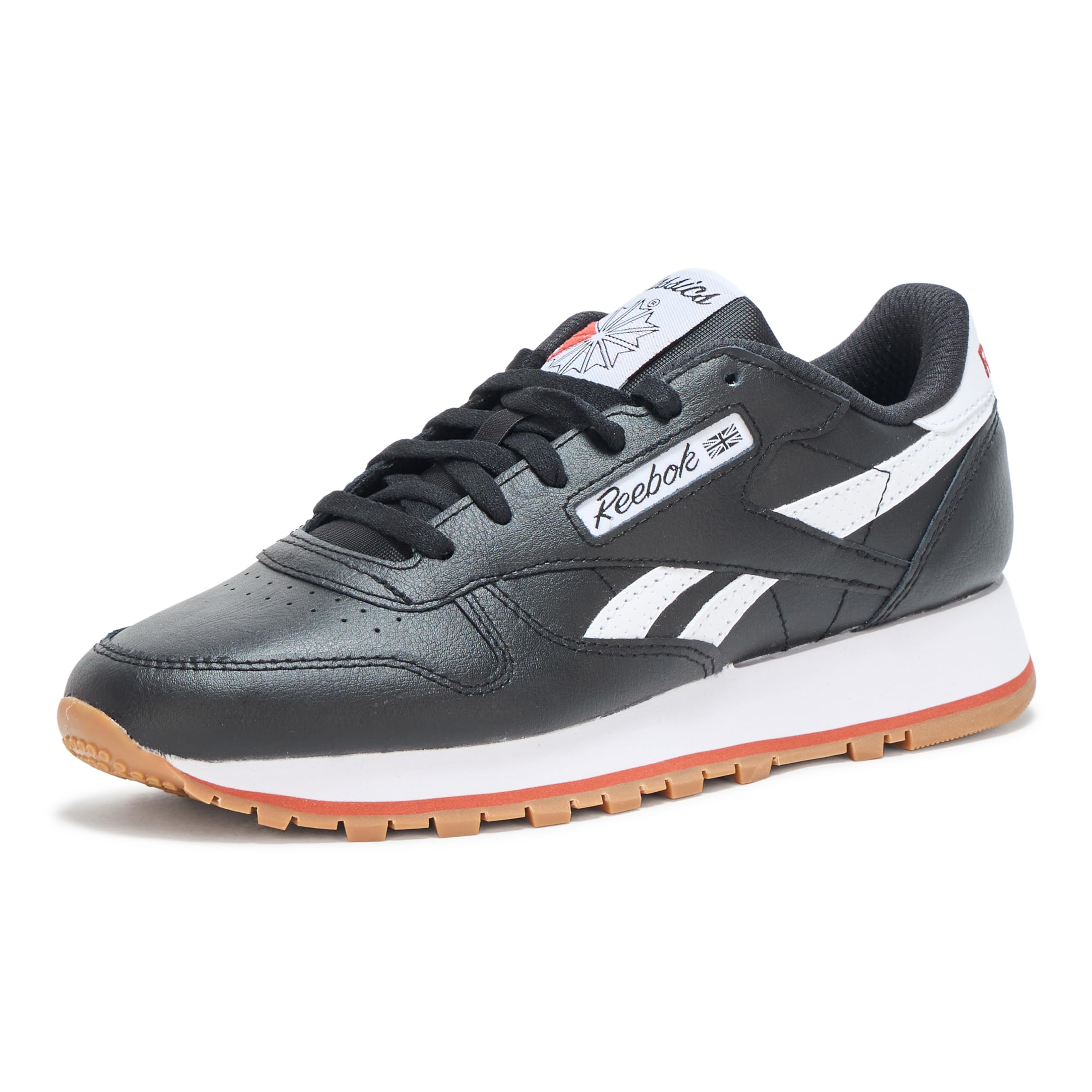 Reebok Women's Classic Leather Sneaker, Black/White/Brick, Size 9.5