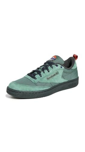 Reebok Men's Club C 85 Sneaker,Escape Green/Grey 6/Pump Orange,13 Women/11.5 Men