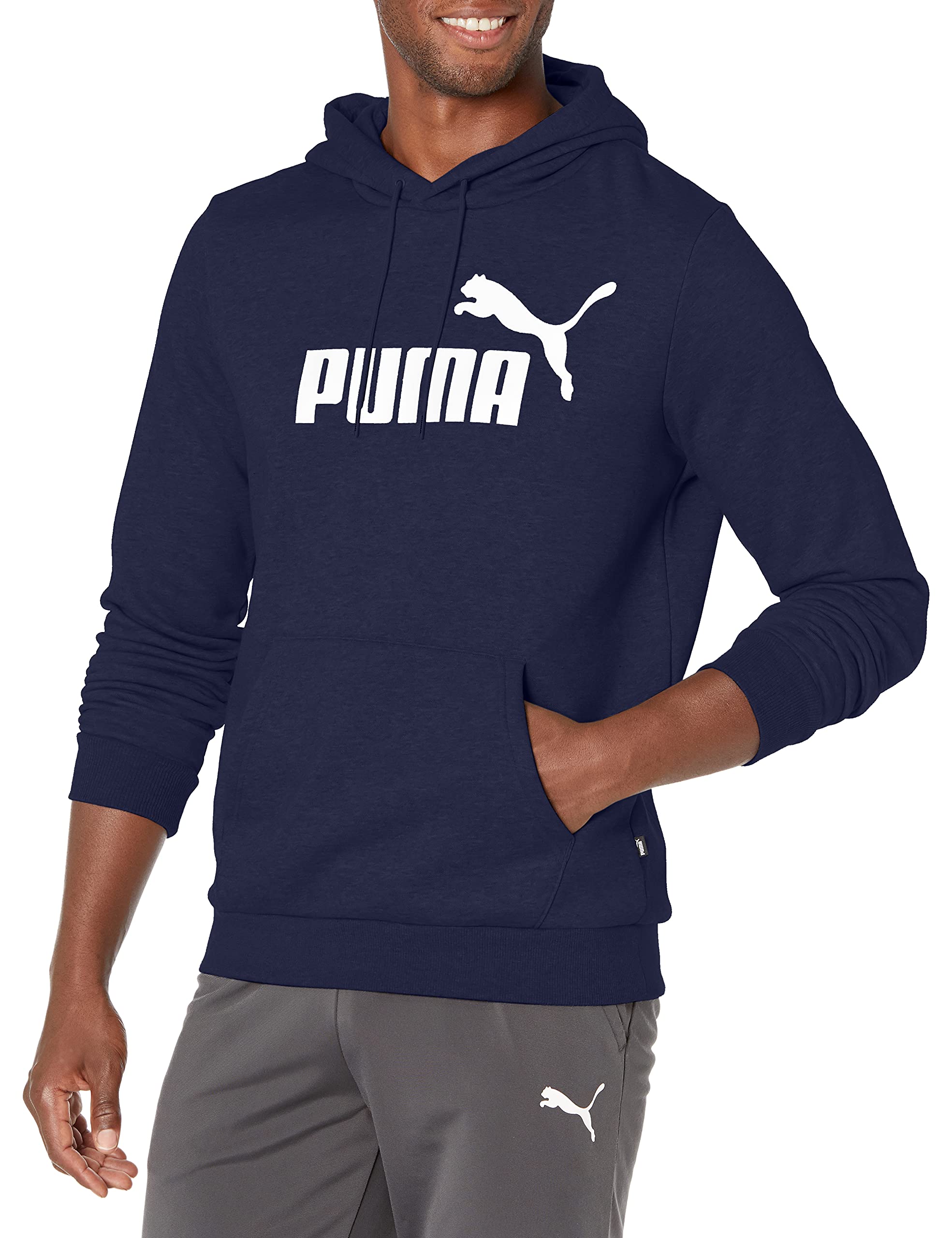 PUMA mens Essentials Logo Fleece Hoodie (Available in Big & Tall)