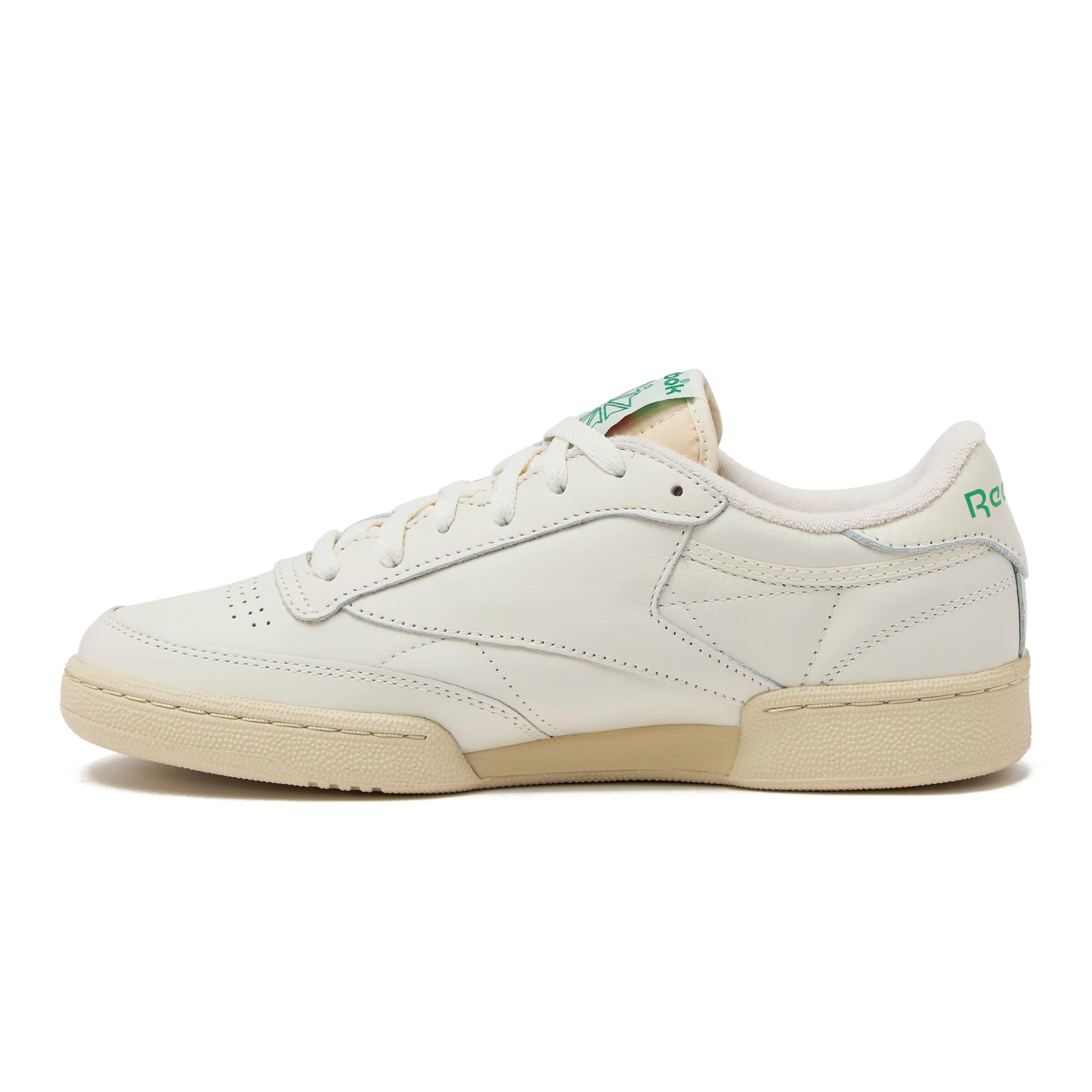 Reebok Club C Vintage Tennis Sneakers for Men, Casual White Mens Shoes, Size 7 to 15, Top-Chalk/Paperwhite/Glen Green, 11.5