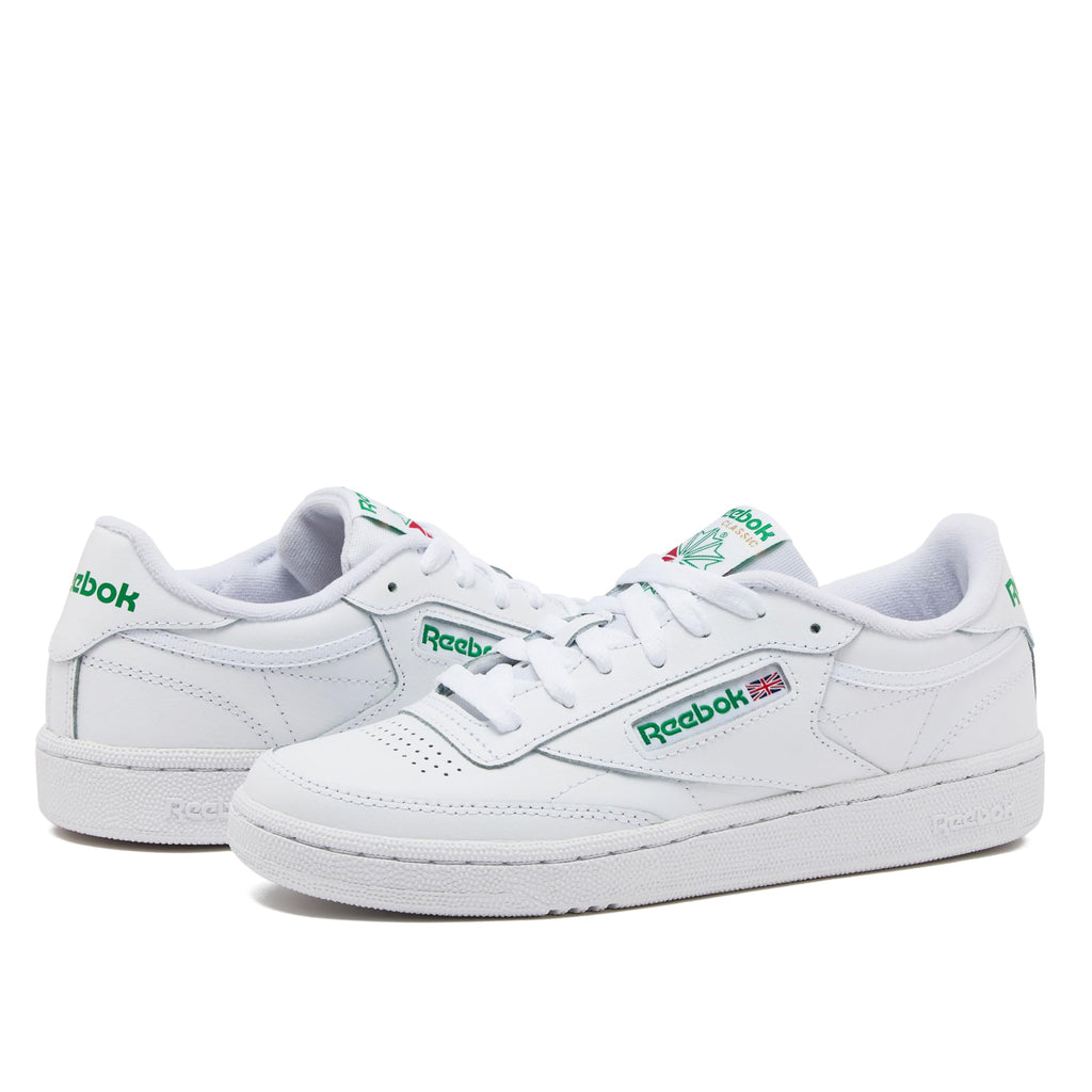 Reebok Men's Club C 85 Walking Shoe, white/green, 8 M US