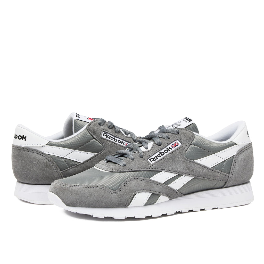 Reebok Classic Nylon Mens Sneakers Tennis Shoes, Pure Grey5/Footwear White/Footwear White, 9