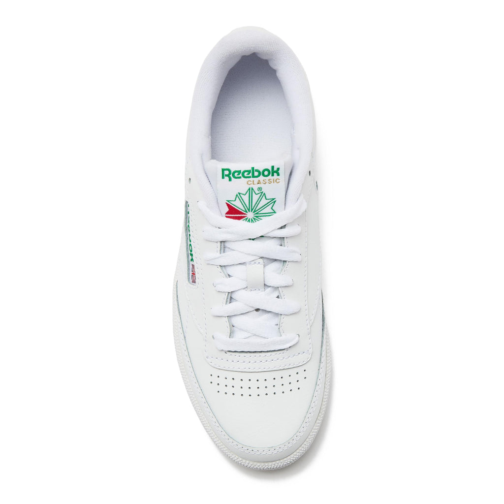 Reebok Club C 85 Tennis Shoes for Women - White Womens Sneakers, Footwear White/Footwear White/Gold Metallic, 5