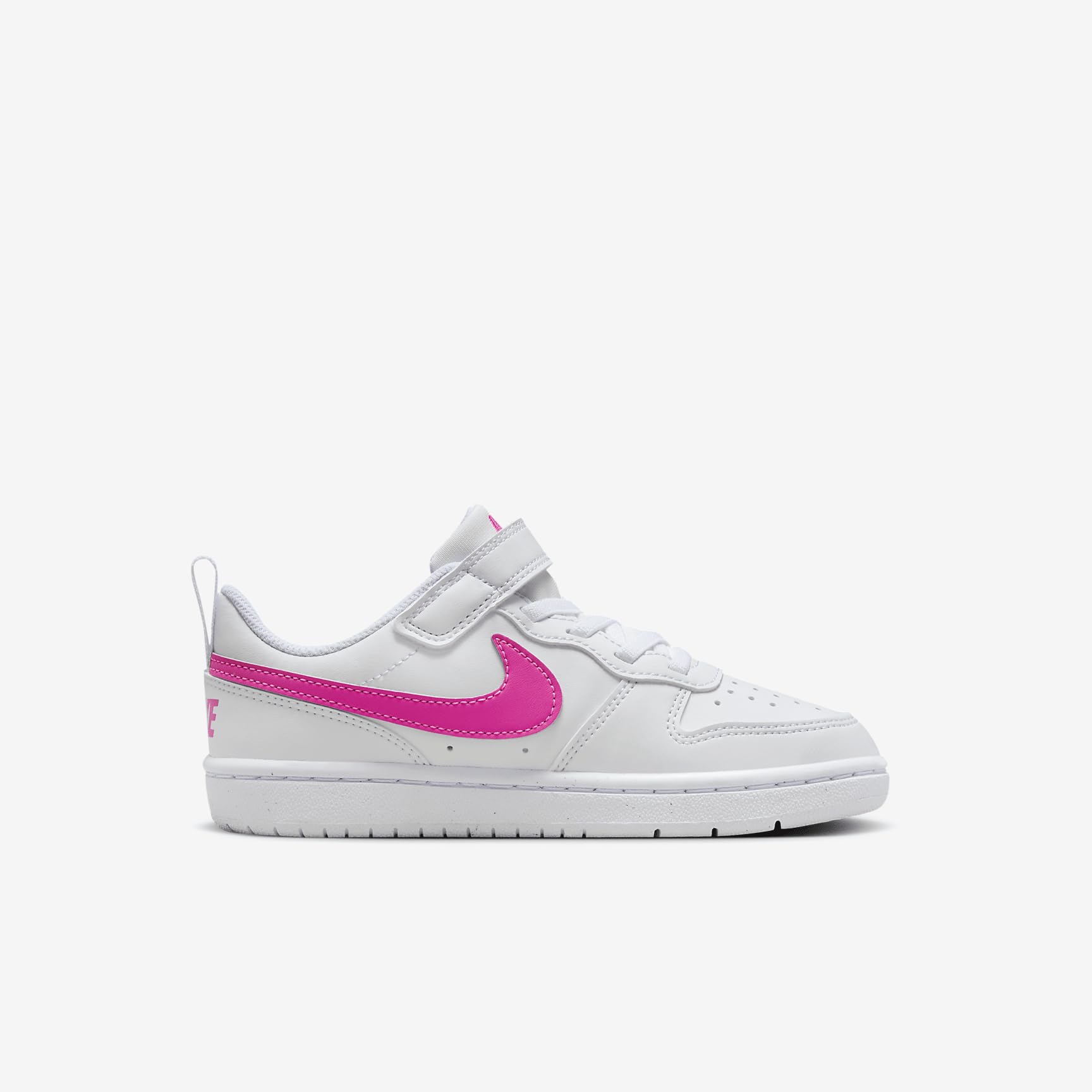 Nike Court Borough Low Recraft Little Kids' Shoes (DV5457-113, White/Laser Fuchsia) Size 3