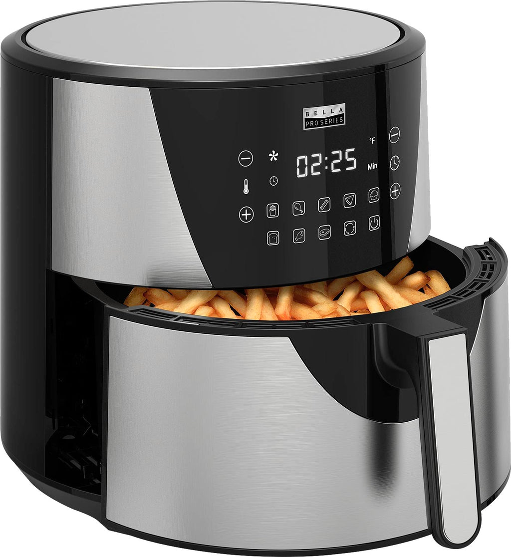 Bella Pro Series 8qt Touchscreen Digital Air Fryer, Stainless Steel