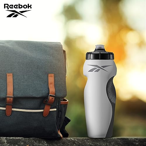 Reebok Athletic Squeeze Water Bottles - Water Bottle 24 oz - Sports Water Bottle - Reusable Water Bottle For Gym, Running, Hiking etc, BPA Free