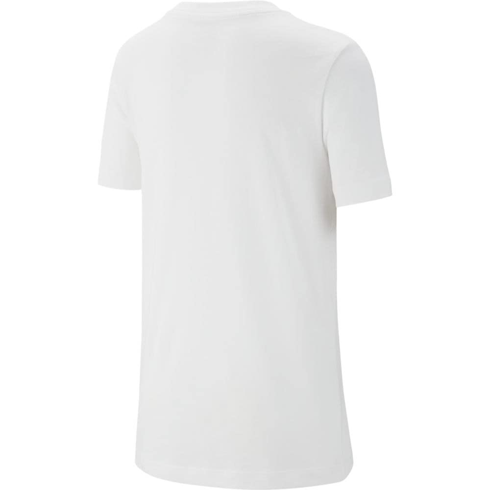 Nike Boy's NSW Embroidered Futura Tee (Little Kids/Big Kids) White/Black LG (14-16 Big Kid)