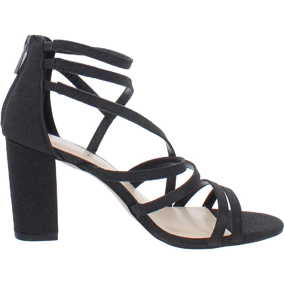 Jessica Simpson Stassey Women's Caged Faux Leather Back Zip Dress Sandals