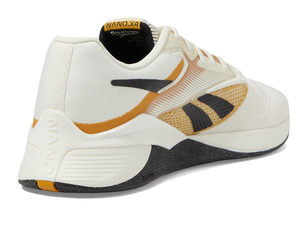 Reebok Unisex Nano X4 Training Shoes, Chalk/Black/Retro Gold, Men Size's 12/ Women's Size 13.5