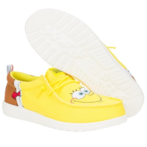 HEYDUDE X Spongebob, Men's Slip-on Loafers, Comfortable & Light-Weight