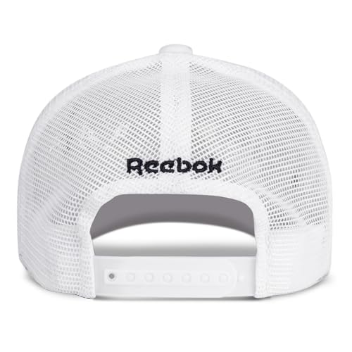 Reebok Aero Trucker Hat | Snapback | Adjustable | Mesh Back | Retro | Baseball | Streetwear | Urban | Lifestyle - White