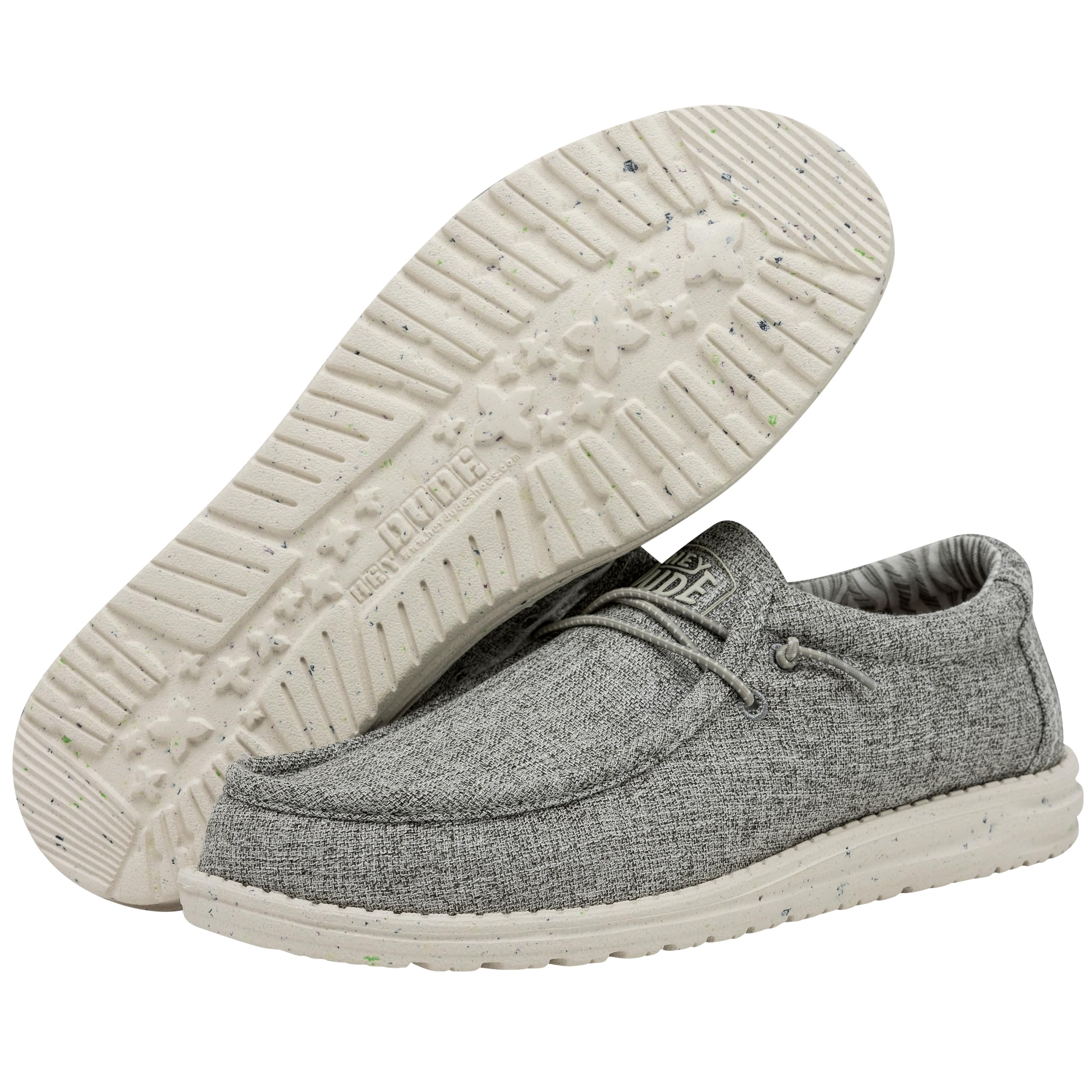 HEYDUDE Men's Wally-Blend Linen Iron Size 6 | Men's Shoes | Men Slip-on Loafers | Comfortable & Light-Weight