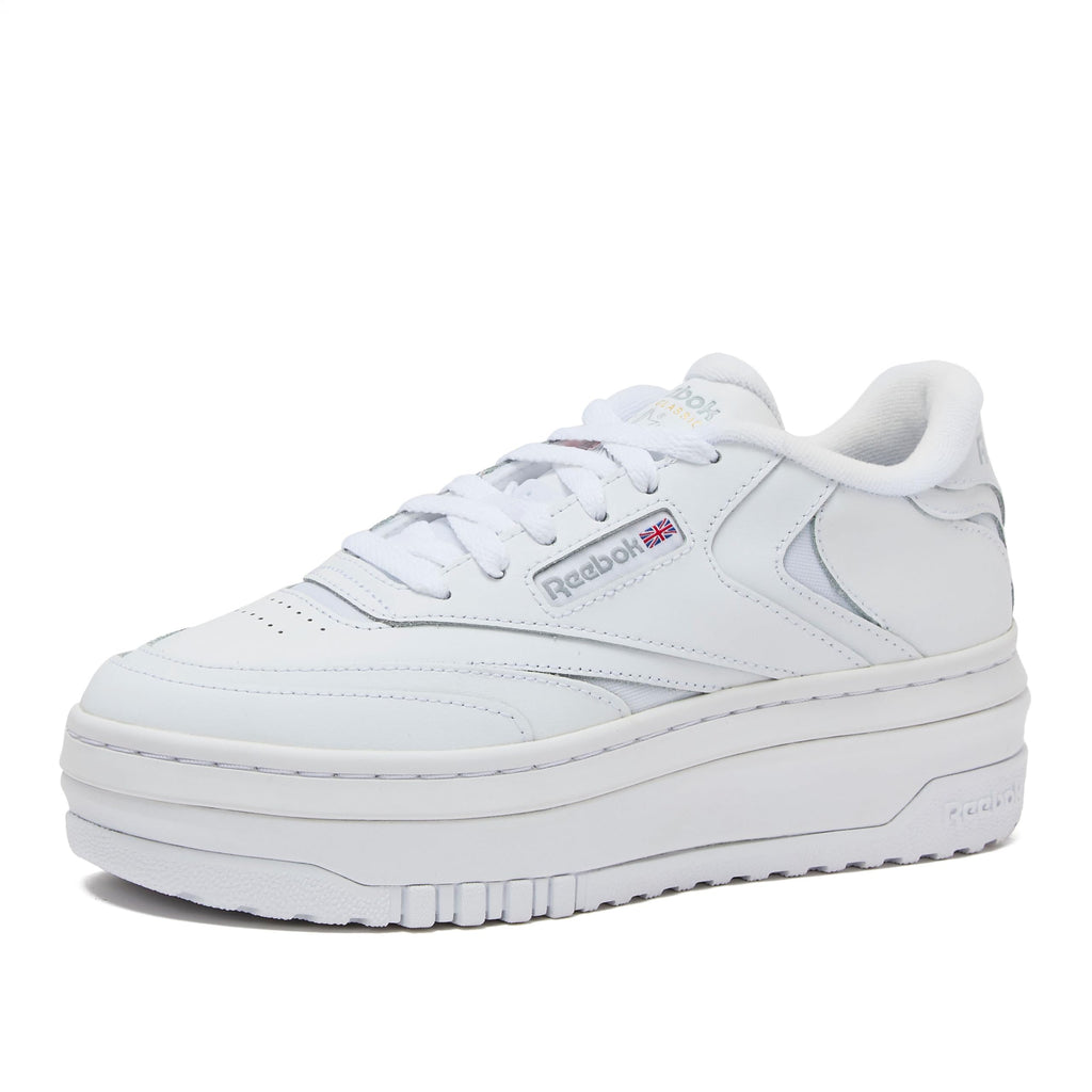 Reebok Club C Extra Platform Sneakers for Women, White Casual Tennis Women's Fashion Sneakers, Womens Shoes Size 5 to 11, Ftwwht/Ftwwht/Pugry3, 10 Medium