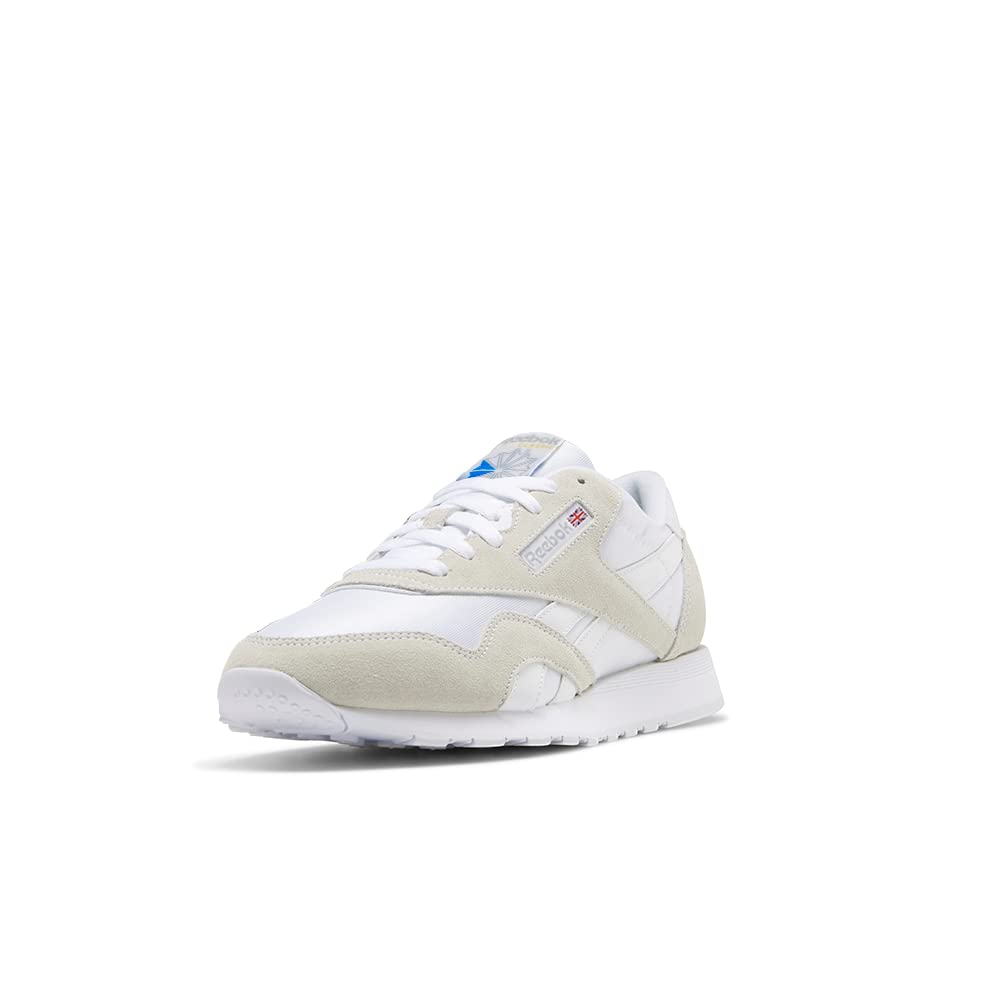 Reebok Men's Classic Nylon Sneaker, White/White/LGTGRE, 15