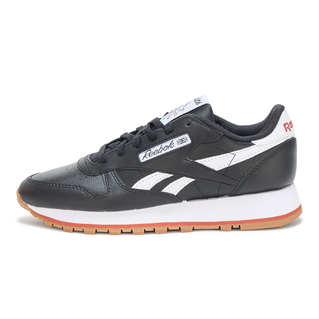 Reebok Women's Classic Leather Sneaker, Black/White/Brick, Size 6.5
