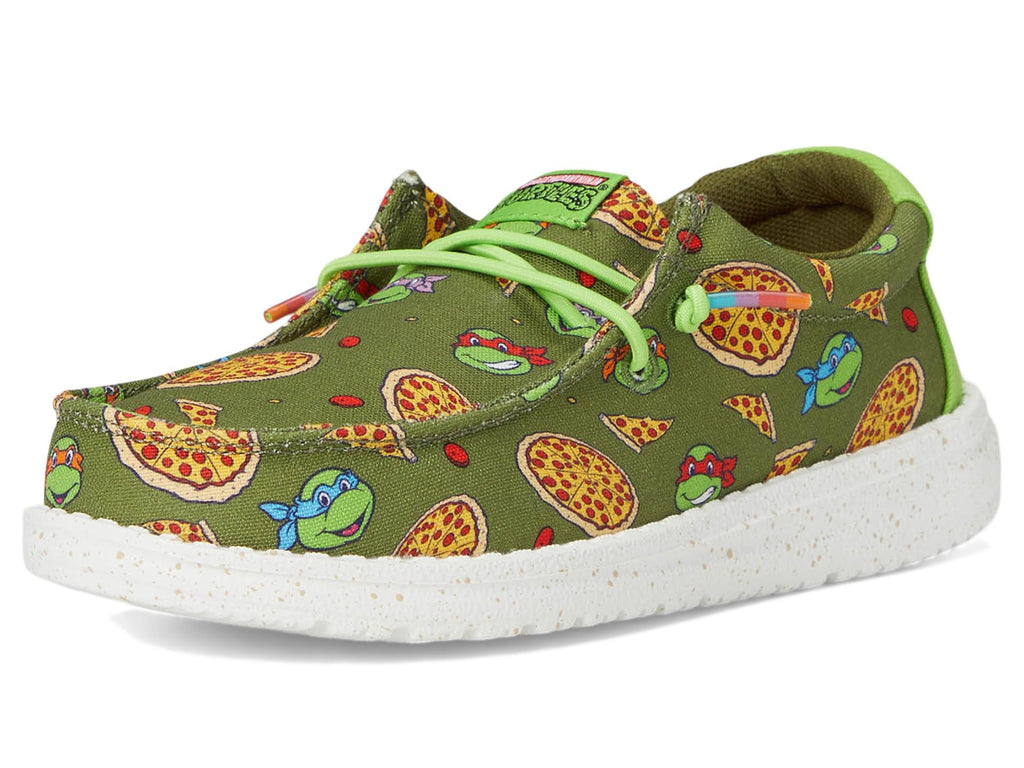 HEYDUDE Boy's Wally Teenage Mutant Ninja Turtle Pizza (Little Big Kid) Loafer