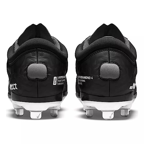 Nike Women's Hyperdiamond 4 Elite Softball Cleats (7 US, Black/Dark Smoke Grey/Wolf Grey/White)