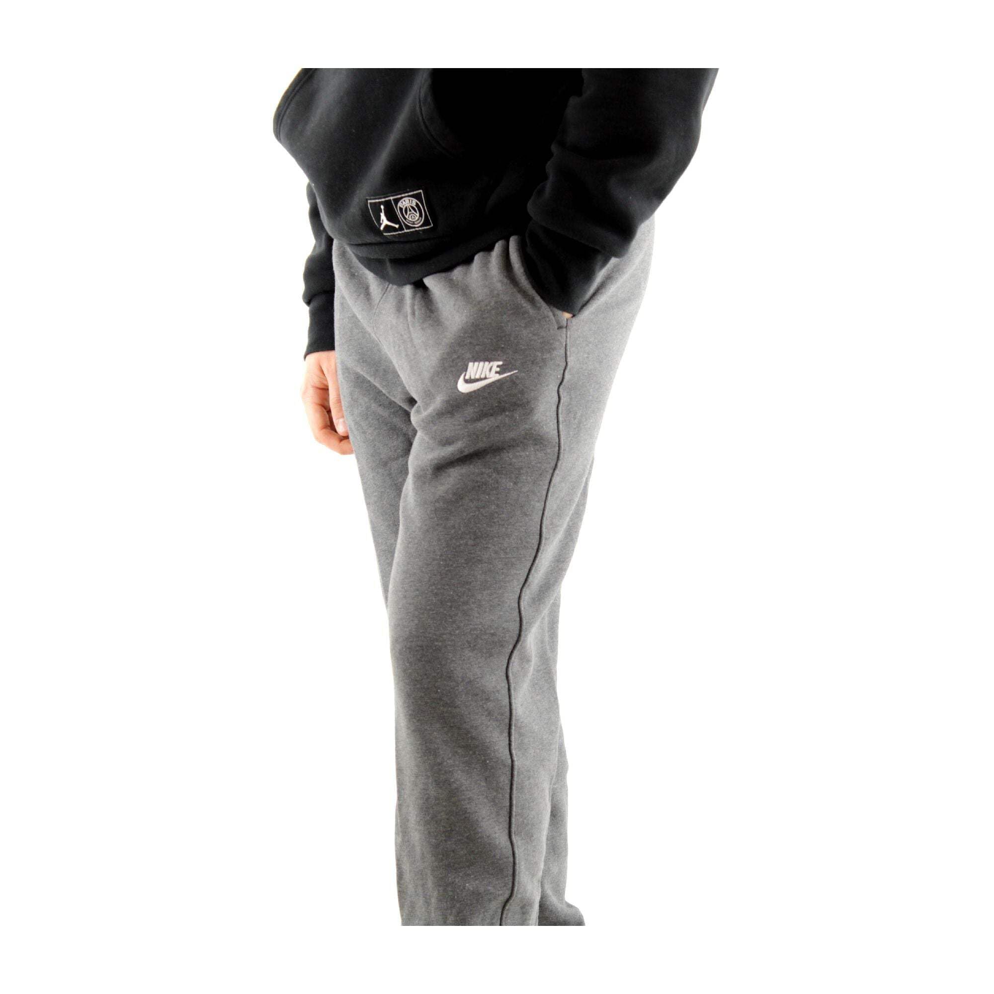 Nike Men's NSW Club Pant Open Hem, Charcoal Heather/Anthracite/White, X-Large