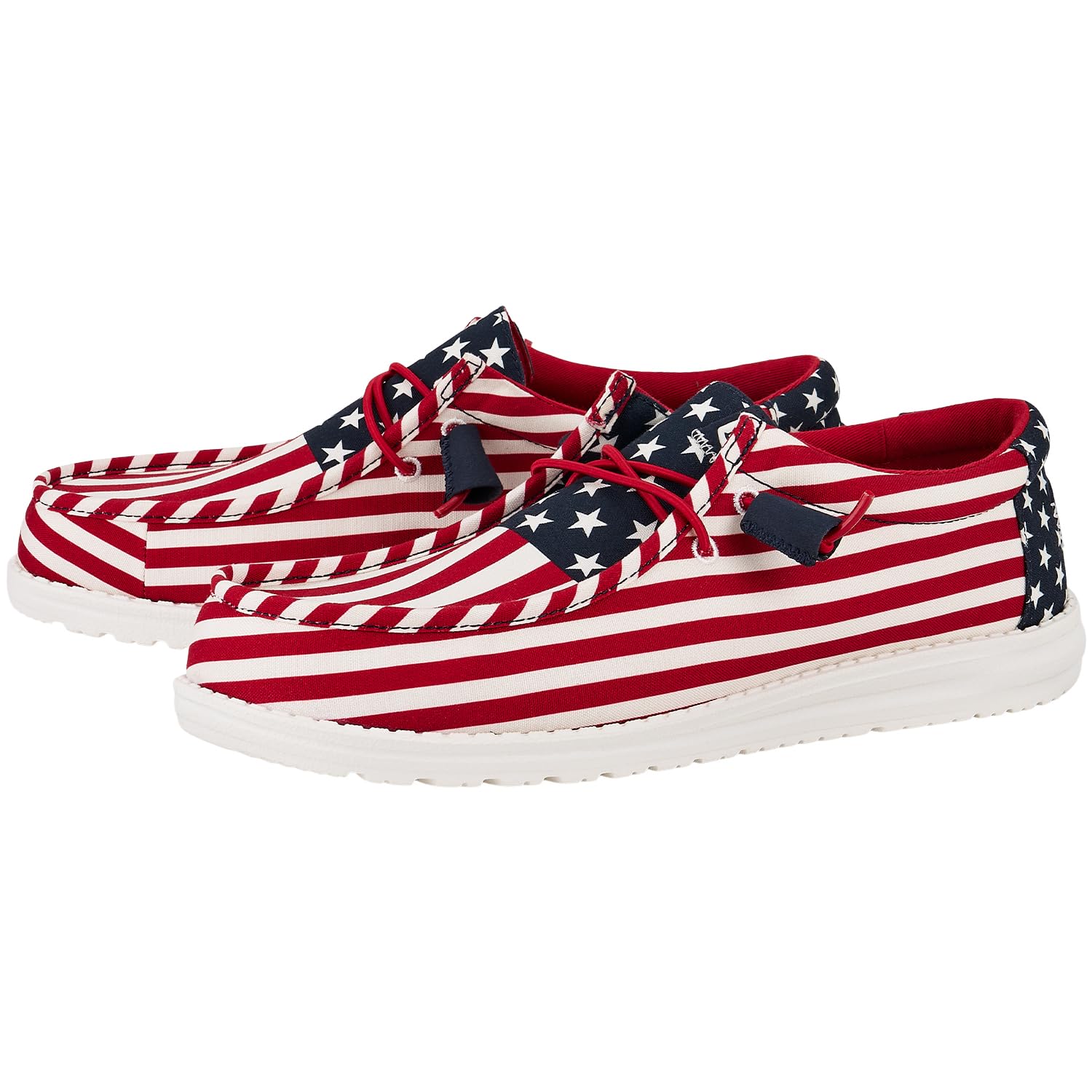 HEYDUDE Wally Patriotic, Mens Shoes, Slip-on Loafers, Comfortable & Light-Weight