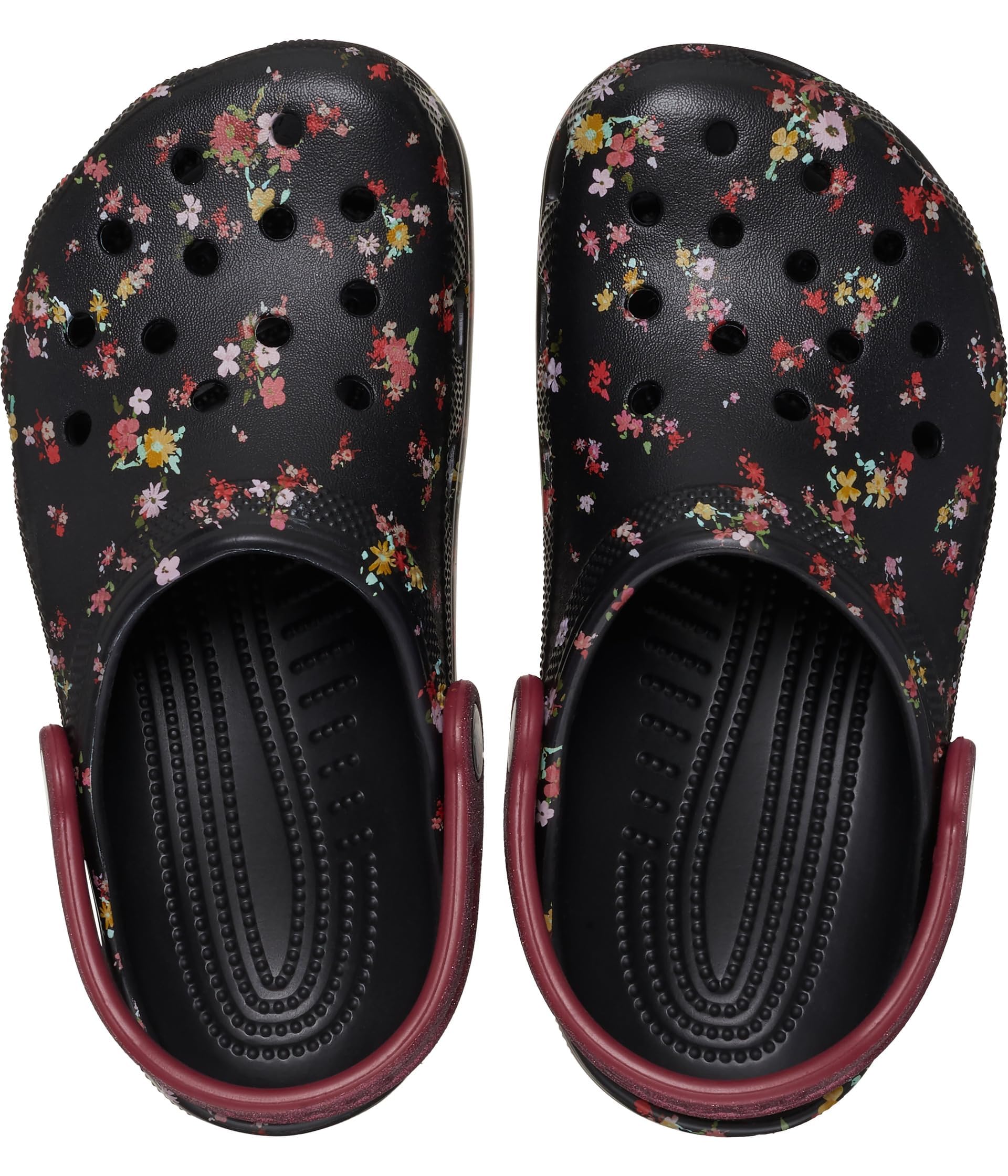 Crocs Kids Unisex Classic Graphic Clogs (Little Kid/Big Kid) Black/Multi Ditsy Floral 13 Medium