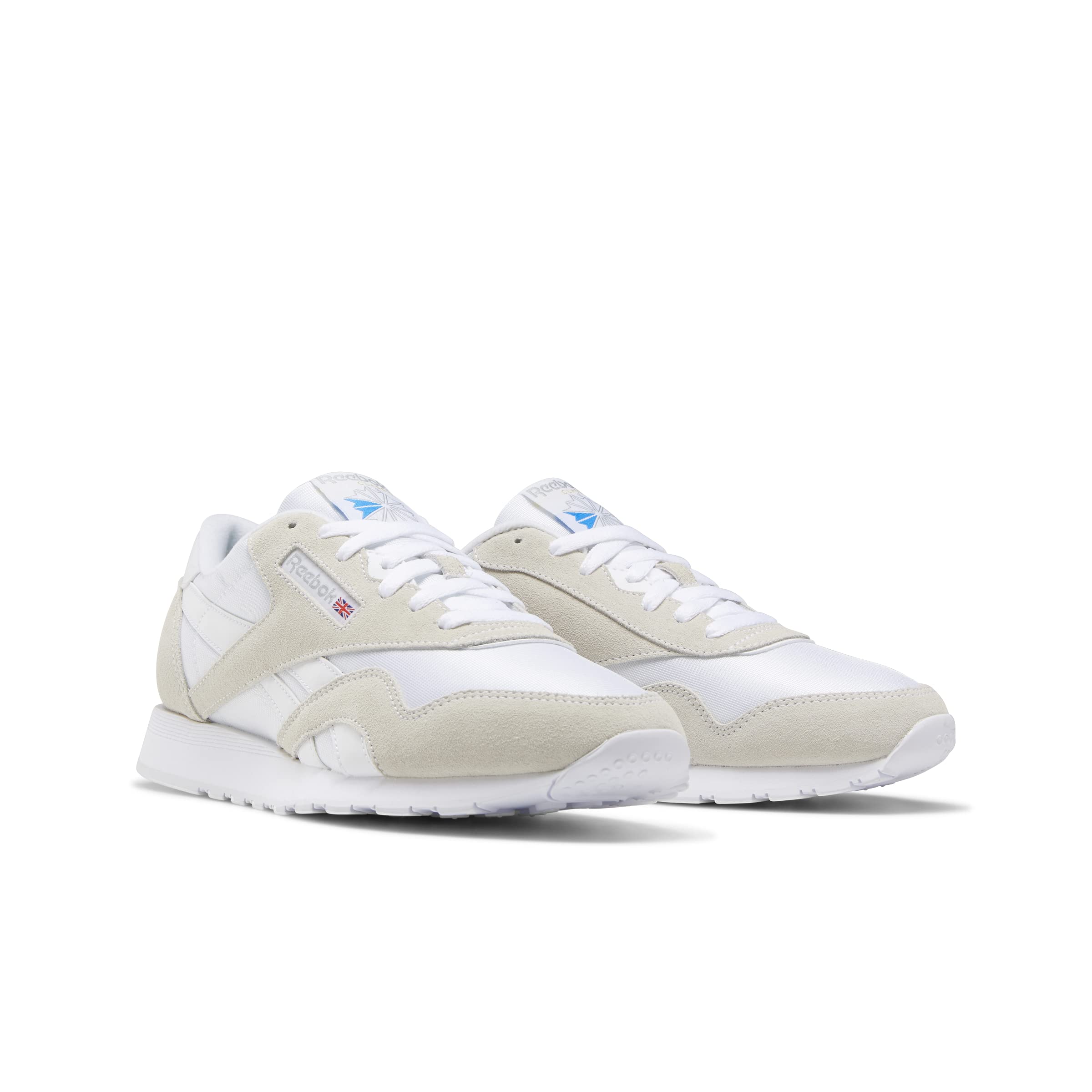 Reebok Men's Classic Nylon Sneaker, White/White/LGTGRE, 15