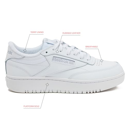 Reebok Womens Club C Double Revenge Platform Tennis Shoes for Women, Fashion Womens Sneakers