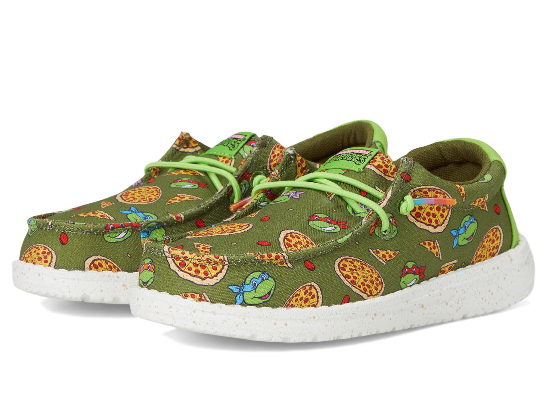 HEYDUDE Boy's Wally Teenage Mutant Ninja Turtle Pizza (Little Big Kid) Loafer