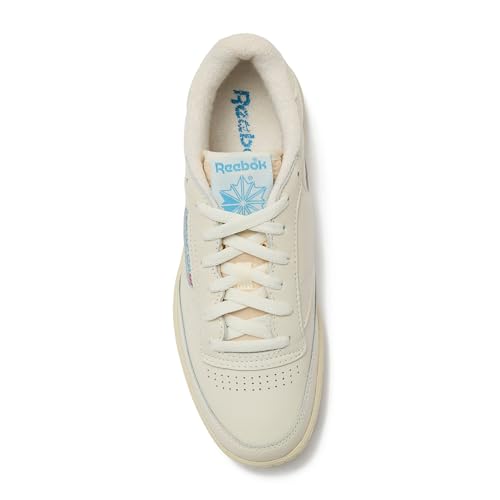 Reebok Club C Vintage Tennis Sneakers for Men, Casual White Mens Shoes, Size 7 to 15, Chalk/Alabaster/Essential Blue, 6.5