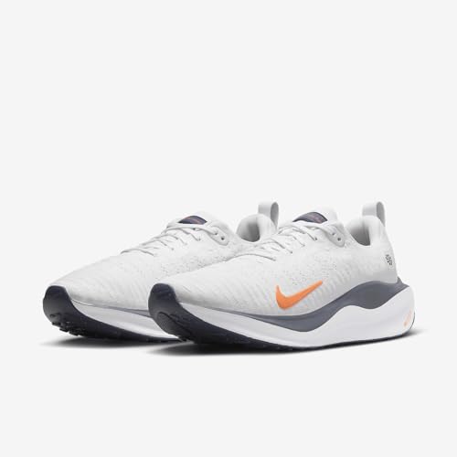 Nike InfinityRN 4 Men's Road Running Shoes (DR2665-010, Platinum Tint/Thunder Blue/Summit White/Total Orange) Size 14