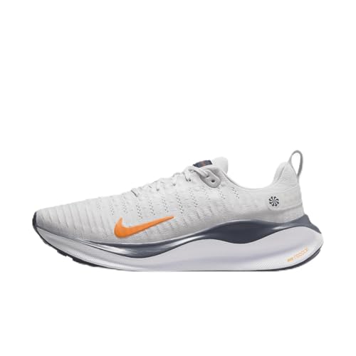 Nike InfinityRN 4 Men's Road Running Shoes (DR2665-010, Platinum Tint/Thunder Blue/Summit White/Total Orange) Size 14